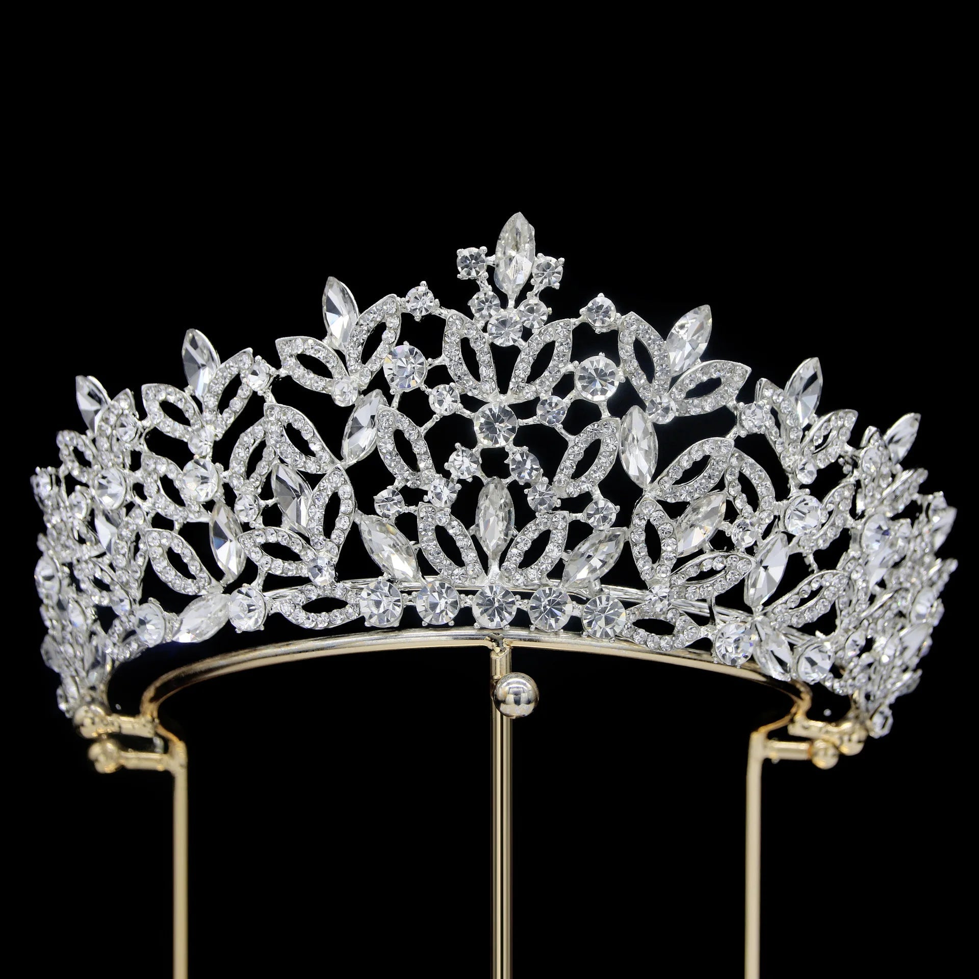 Luxury Blue Crystal Wedding Crown Bridal Headwear Brithday Party Rhinestone Diadem Headband Handwork Headpiece for Women Tiaras GiFTiFY