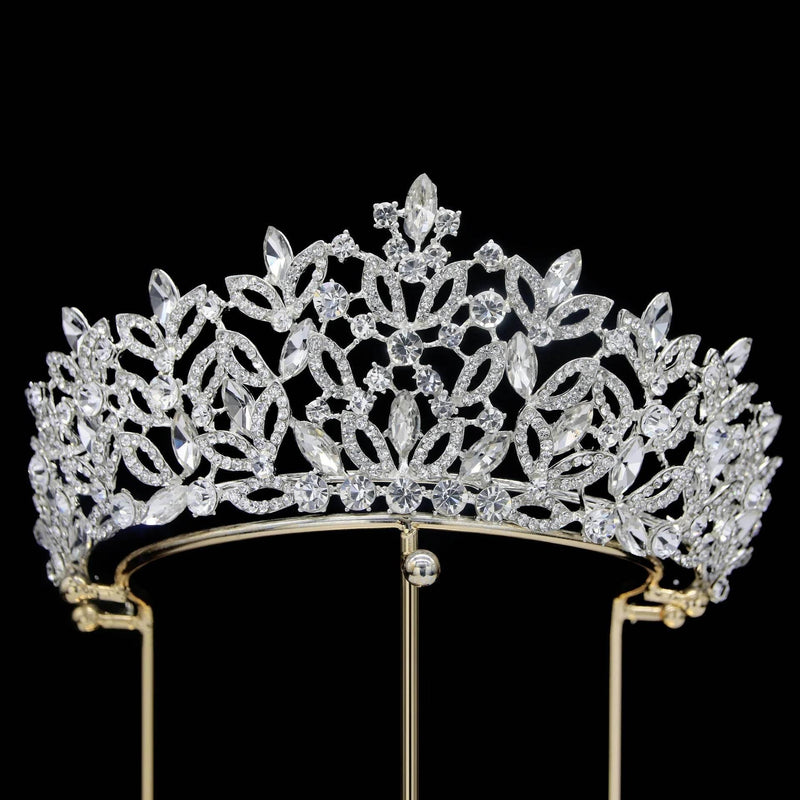Luxury Blue Crystal Wedding Crown Bridal Headwear Brithday Party Rhinestone Diadem Headband Handwork Headpiece for Women Tiaras Tiaras by DSERS
