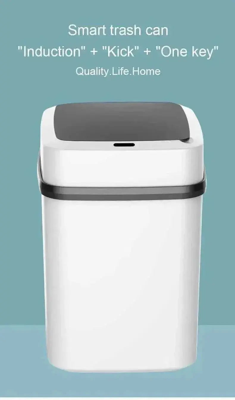 Kitchen Trash Bin 13L Bathroom Touch Trash Can In The Toilet Smart Garbage Bucket Waste Bins Dustbin Smart Trash Can Kitchen Trash Bin by DS