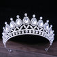 Baroque Blue Green Pink Opal Tiara Crowns Hair Jewelry Rhinestone Diadem Birthday Party Wedding Crystal Bridal Crown Accessories DSERS
