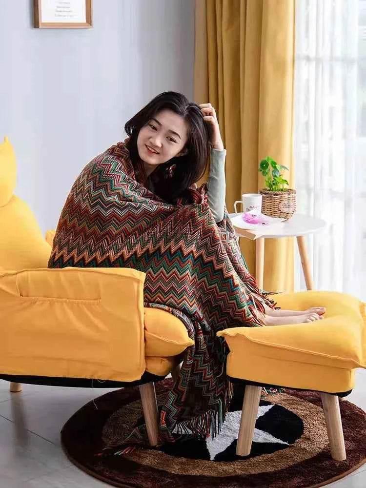 Boho Bed Plaid Blanket Geometry Aztec Baja Blankets Ethnic Sofa Cover Slipcover Decor Throw Wall Hanging Tapestry Rug Cobertor - GiFTiFY