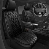 CAR PASS 5 Seats Luxury Faux Leather Seat Covers Full Set, Anti-Slip Waterproof, Universal Fit for SUVs, Vans, Trucks, Airbag Compatible GiFiFY