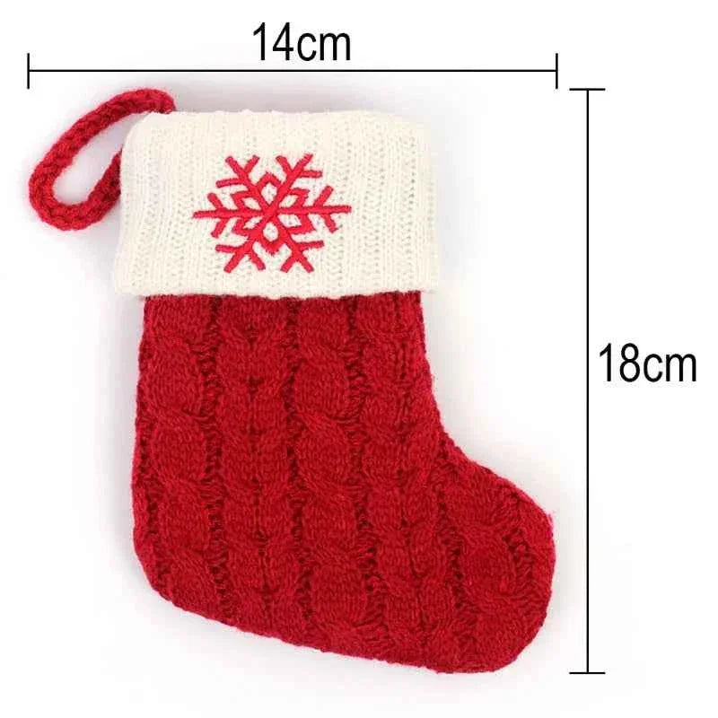 navidad Christmas Boots Letters Christmas Stocking New Knitting Christmas Tree Pendant Decorations SnowflakeChristmas Socks
