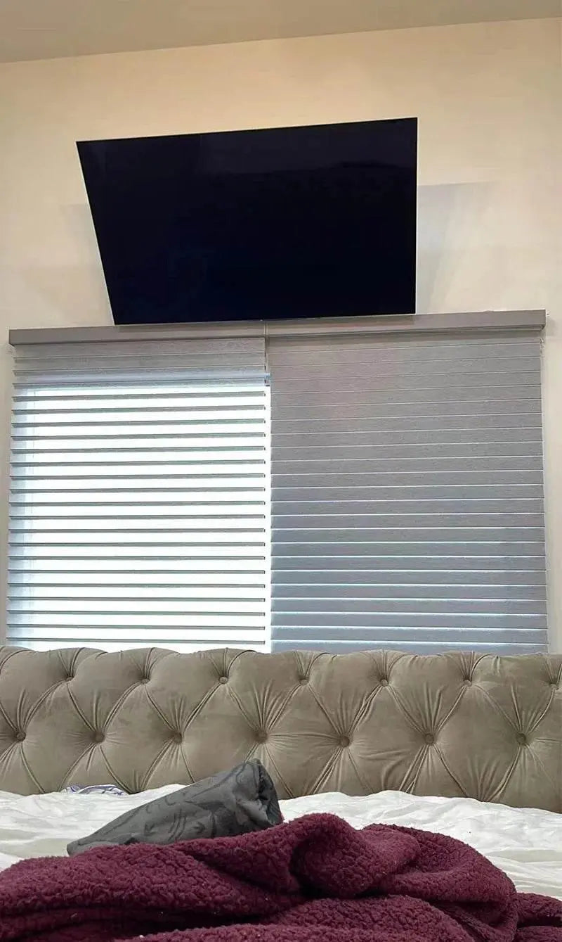 SmartMatters Electric Shangrila Blinds Smart Zigbee Blackout Zebra Shades for Windows and Doors Wifi Tuya Alexa Google Assistant Smart Shade by DS