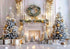 White Christmas Fireplace Background Xmas Tree Garland Gift Photography Backdrop Family Kids Holiday Party Banner Photo Studio