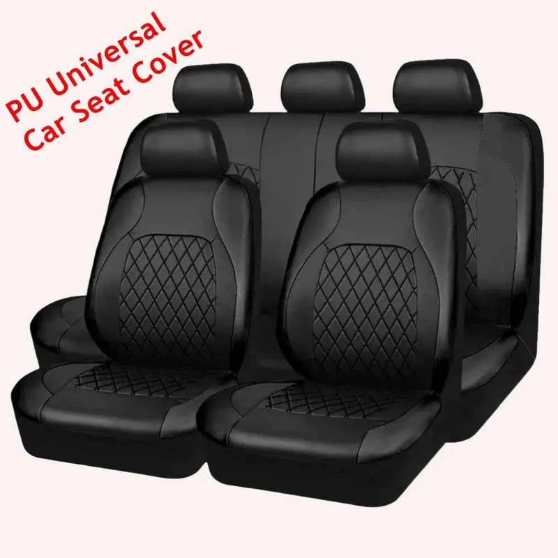 Universal Car Seat Covers PU Black Fashions Sports Seat Covers PU Car Seat Cover Universal Interior Accessories by GiFiFY