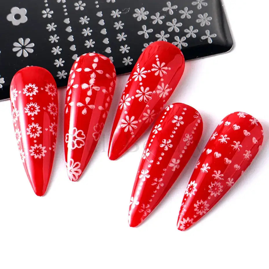 Spring Flowers Nail Stamping Plates Cherry Blossom