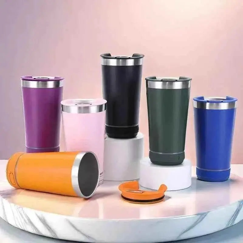 16oz smart bluetooth speaker car portable car cup creative bottle opener stainless steel thermos cup bluetooth speaker car portable by DS