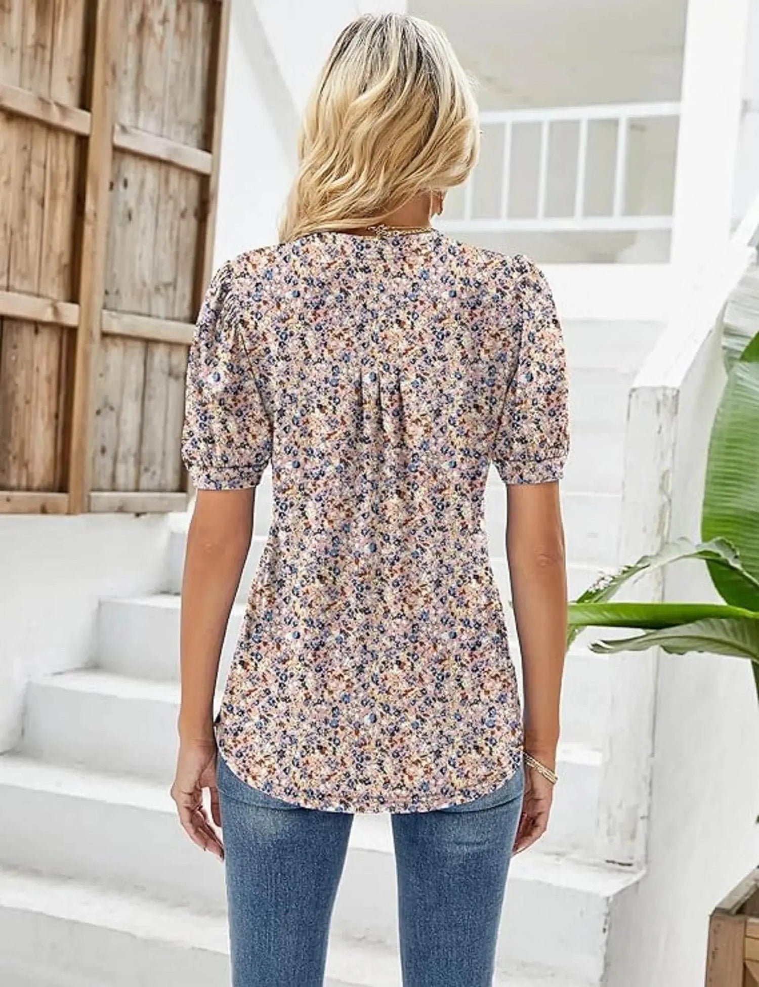 Summer V-Neck Puff Sleeve Tunic Tops for Women Women’s Apparel by Zopi / AliExpress