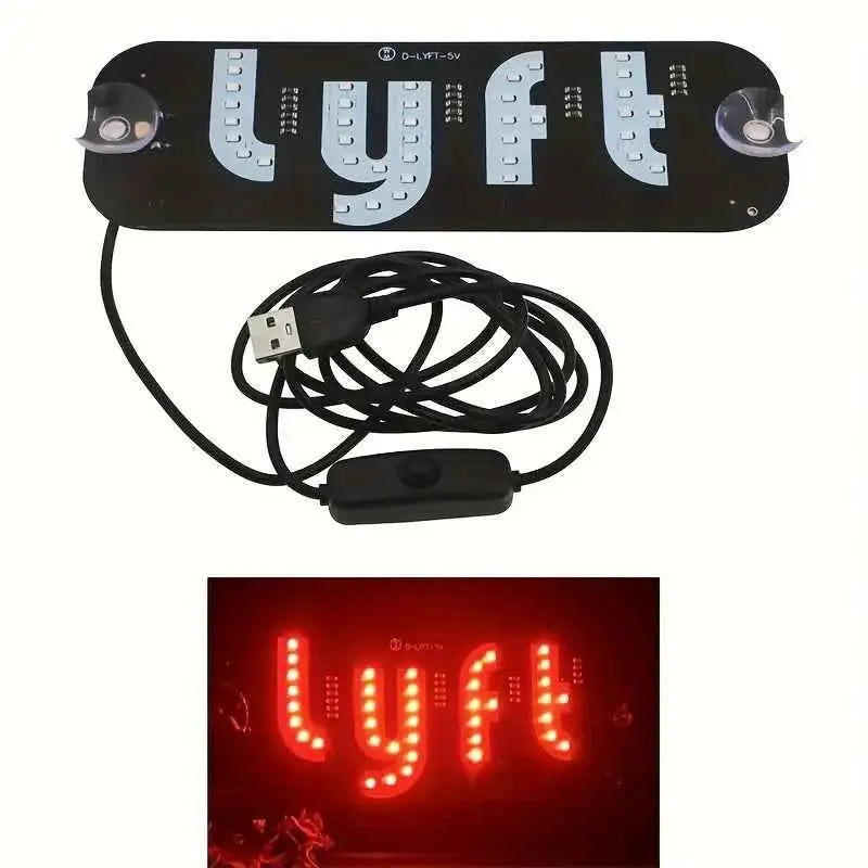 Led Light Signs For LYFT Car Windshield Glow LED Sign Decal Stickers Sign Light Windshield Sticker Cab Indicator Lamp Bright Lights U Led Light Signs For Car by DSERS