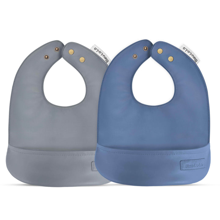 Classic - Set of Soft Vegan Leather Easy Clean Bibs 0-12 Months - GiFTiFY