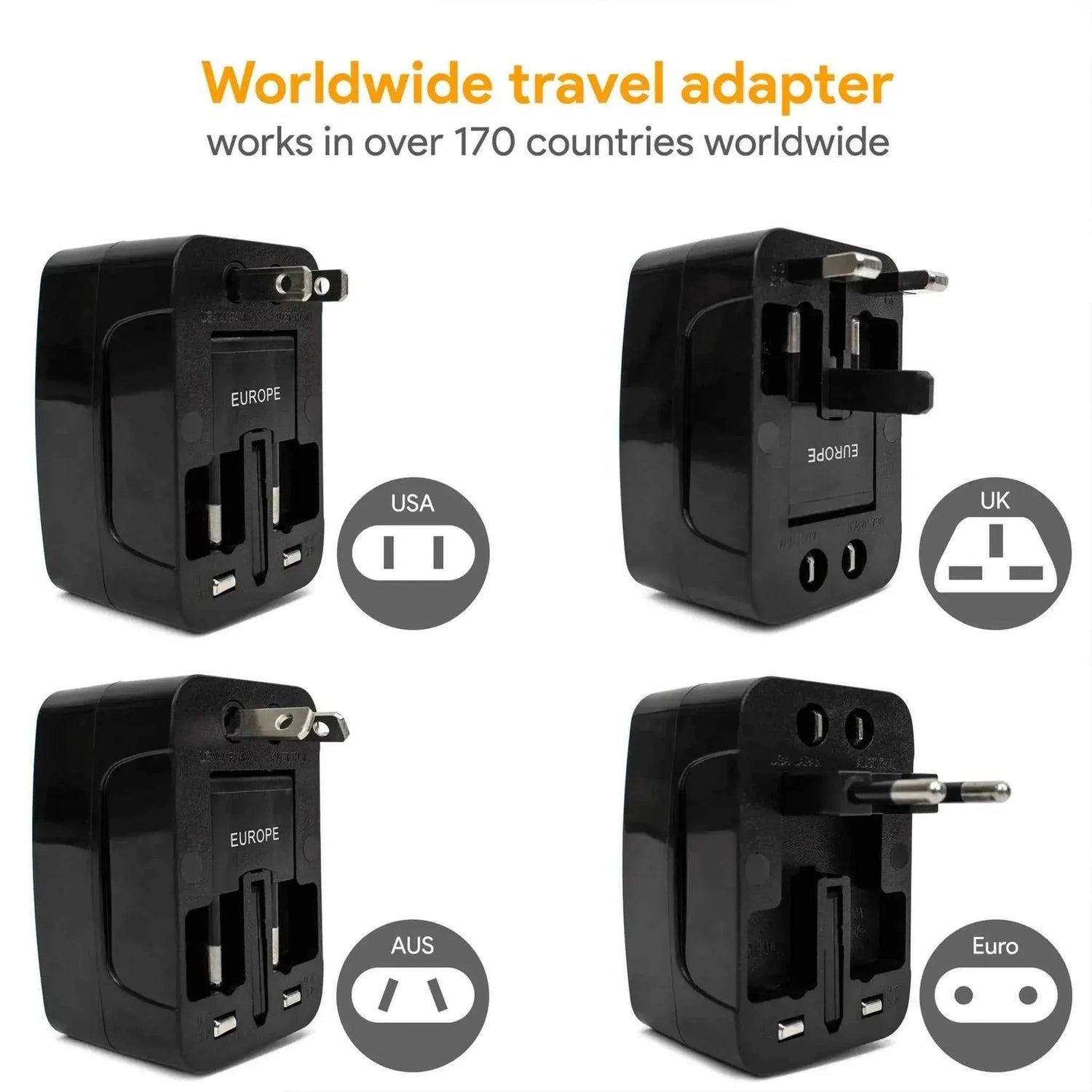 International Travel Adapter with USB Ports - GiFTiFY