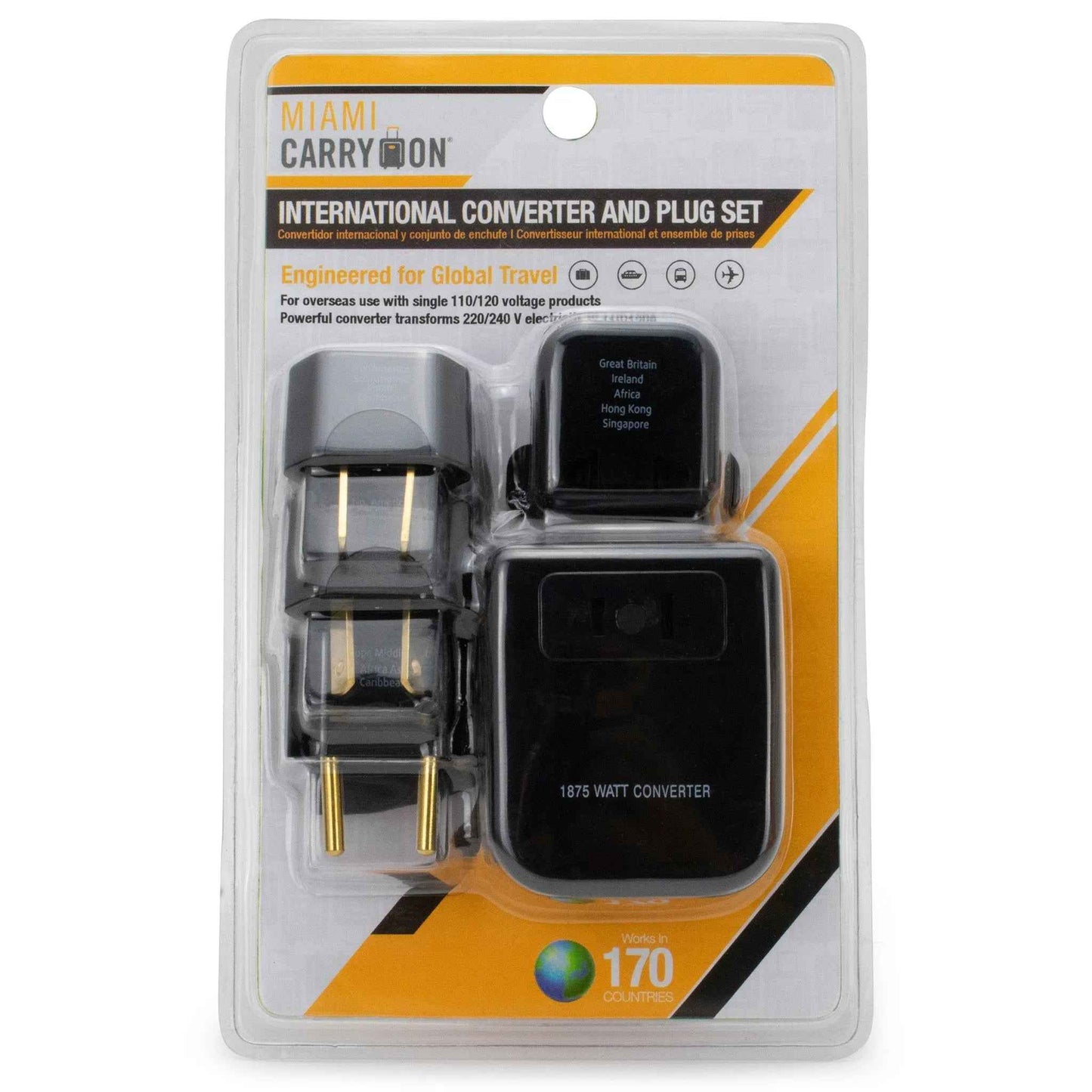 Step-down Travel Voltage Converter and Adapter Kit with Pouch