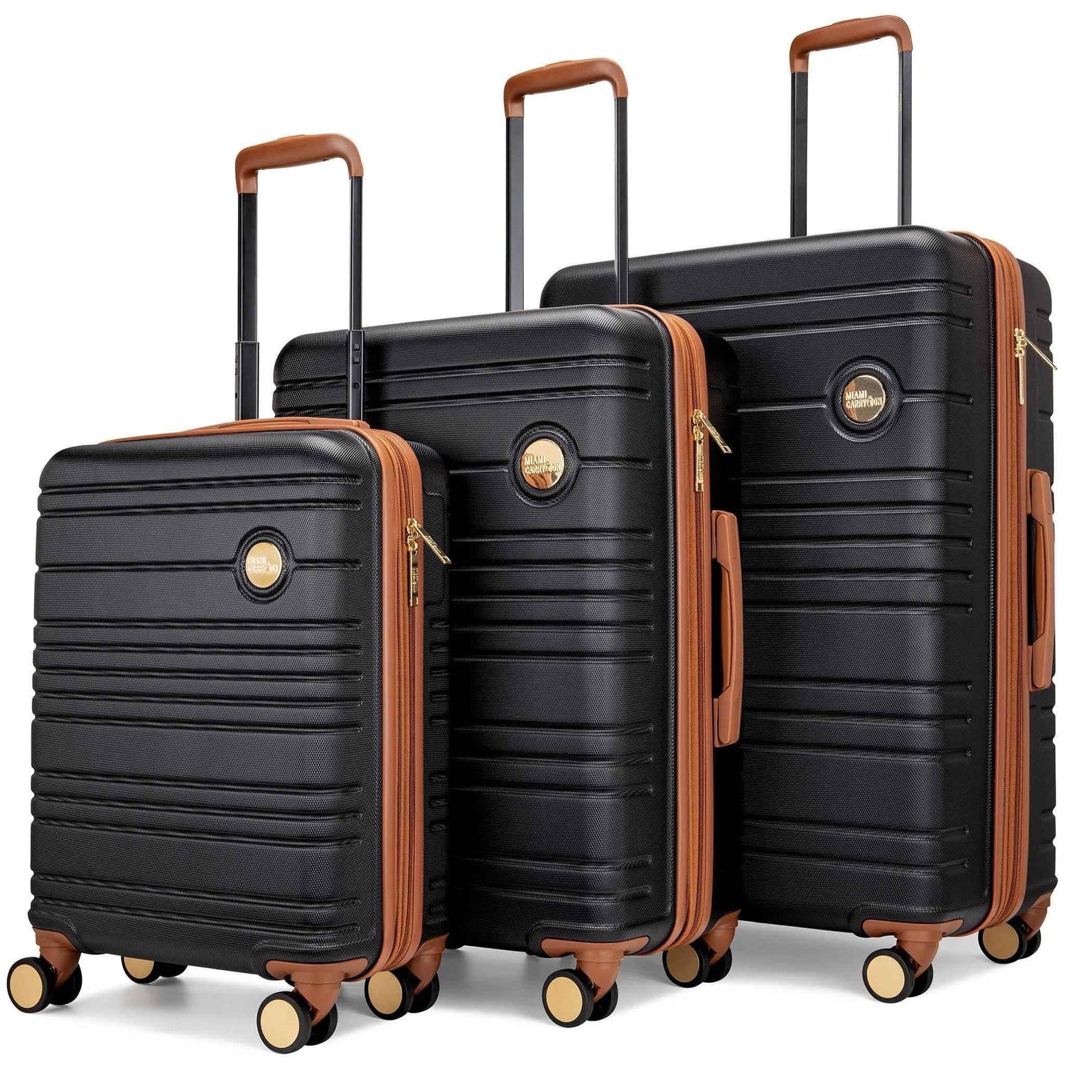 Brickell 3 Piece Expandable Retro Luggage Set - GiFTiFY