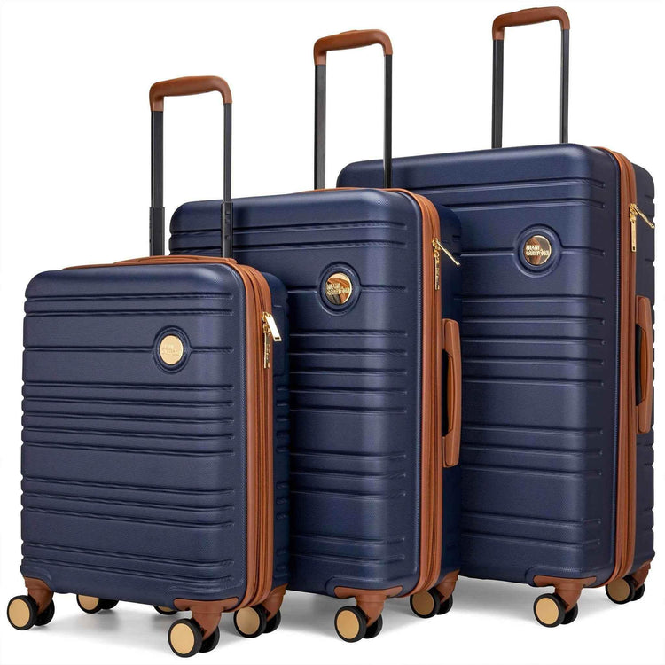 Brickell 3 Piece Expandable Retro Luggage Set - GiFTiFY