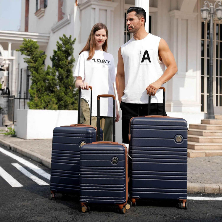 Brickell 3 Piece Expandable Retro Luggage Set - GiFTiFY