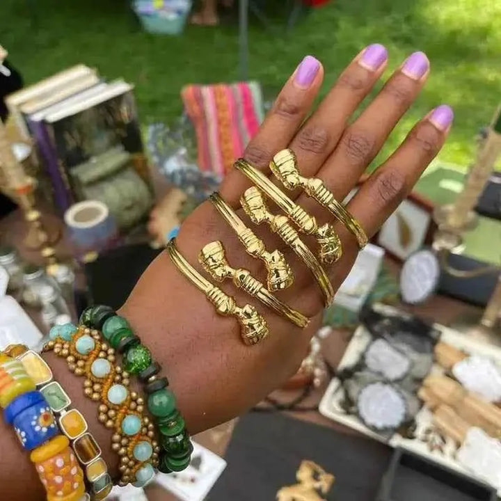 Nefertiti Adjustable Couple Bangles - HipHop Style - GiFTiFY