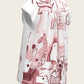 The Horse Fair in Rose Loose Fitting V Neck Shirt