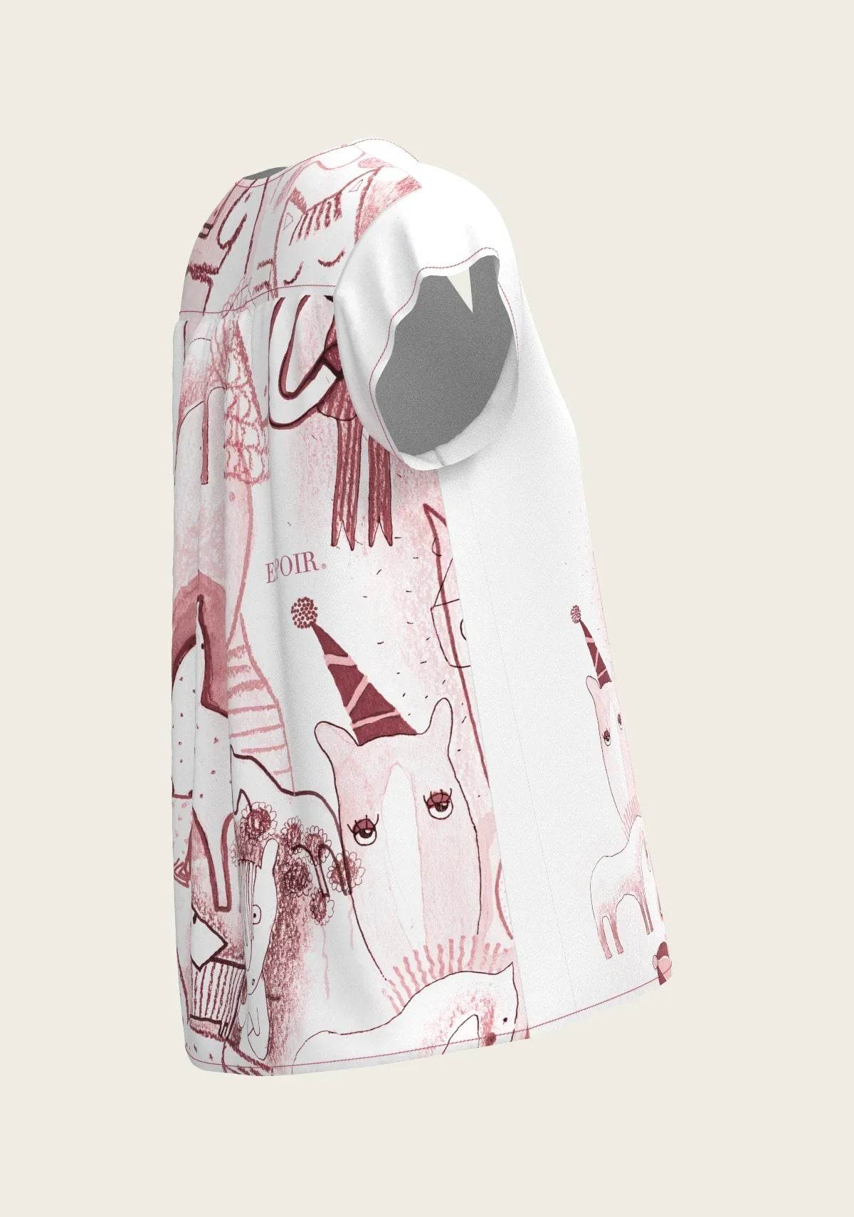 The Horse Fair in Rose Loose Fitting V Neck Shirt - GiFTiFY