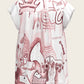 The Horse Fair in Rose Loose Fitting V Neck Shirt
