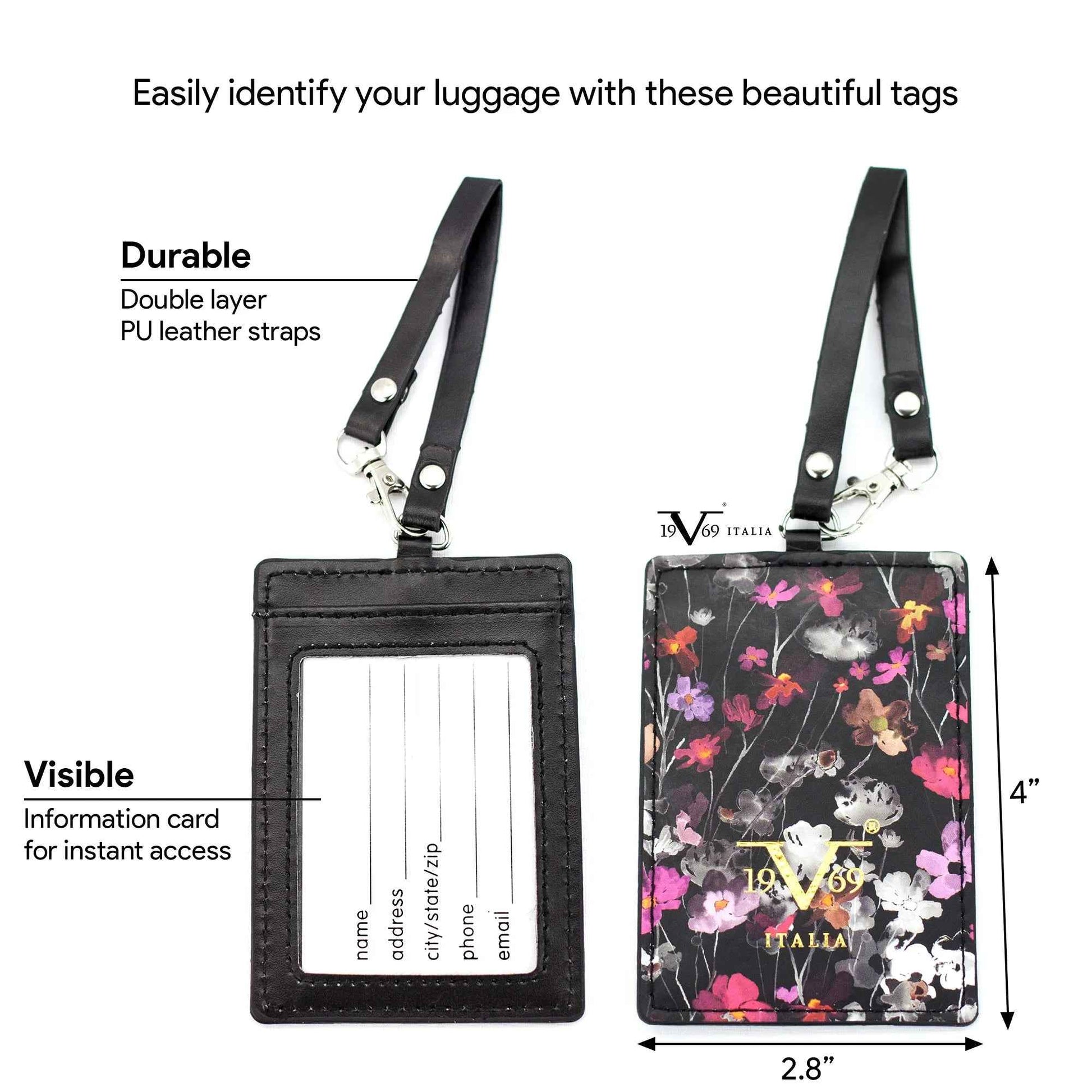 Runway Vegan Leather Luggage Tags Set