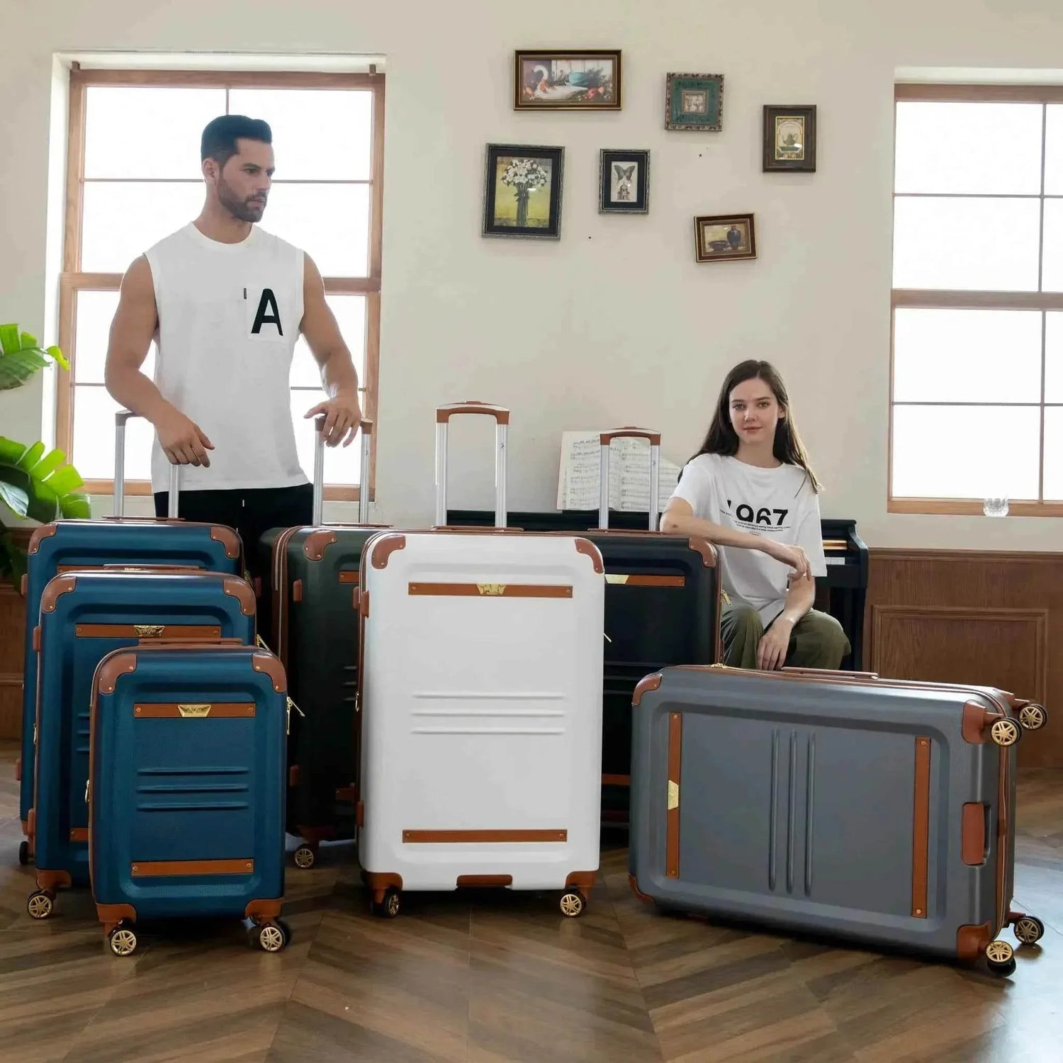 Vintage 3 Piece Expandable Retro Luggage Set - GiFTiFY