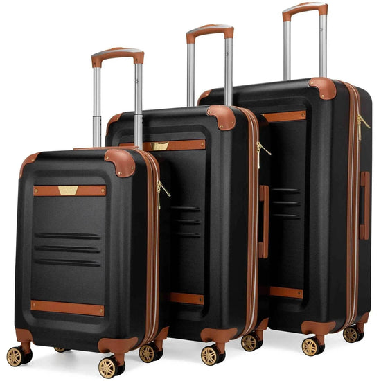 Vintage 3 Piece Expandable Retro Luggage Set - GiFTiFY