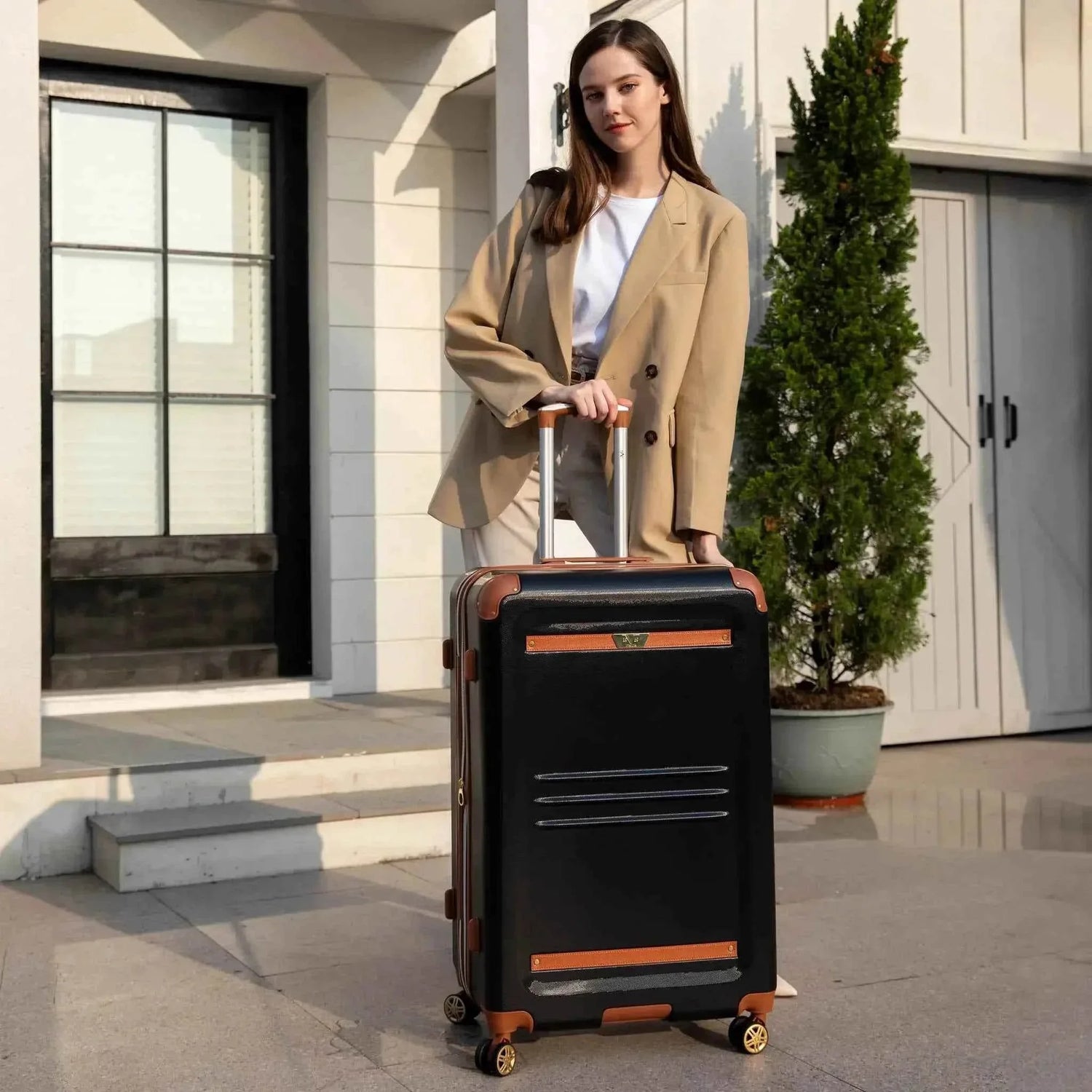 Vintage 3 Piece Expandable Retro Luggage Set - GiFTiFY