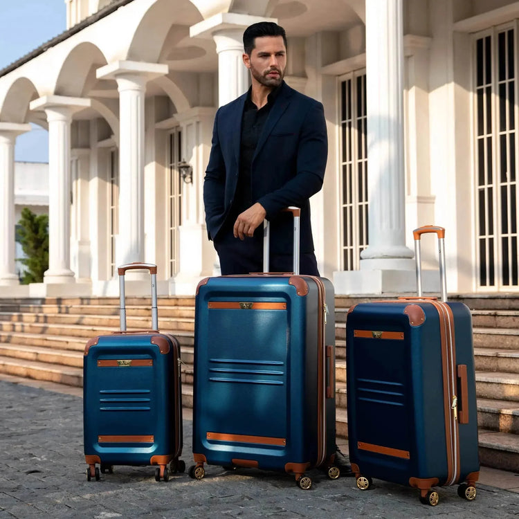Vintage 3 Piece Expandable Retro Luggage Set - GiFTiFY