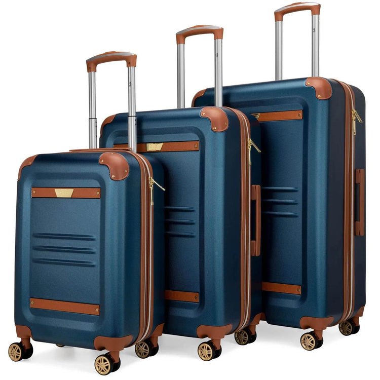 Vintage 3 Piece Expandable Retro Luggage Set - GiFTiFY