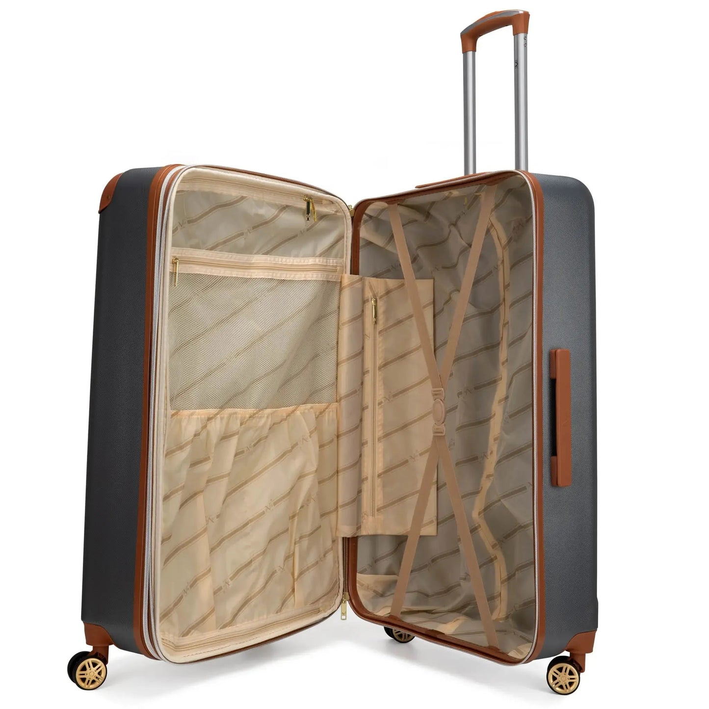 Vintage 3 Piece Expandable Retro Luggage Set Travellty