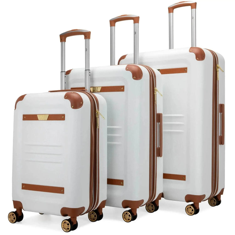 Vintage 3 Piece Expandable Retro Luggage Set - GiFTiFY