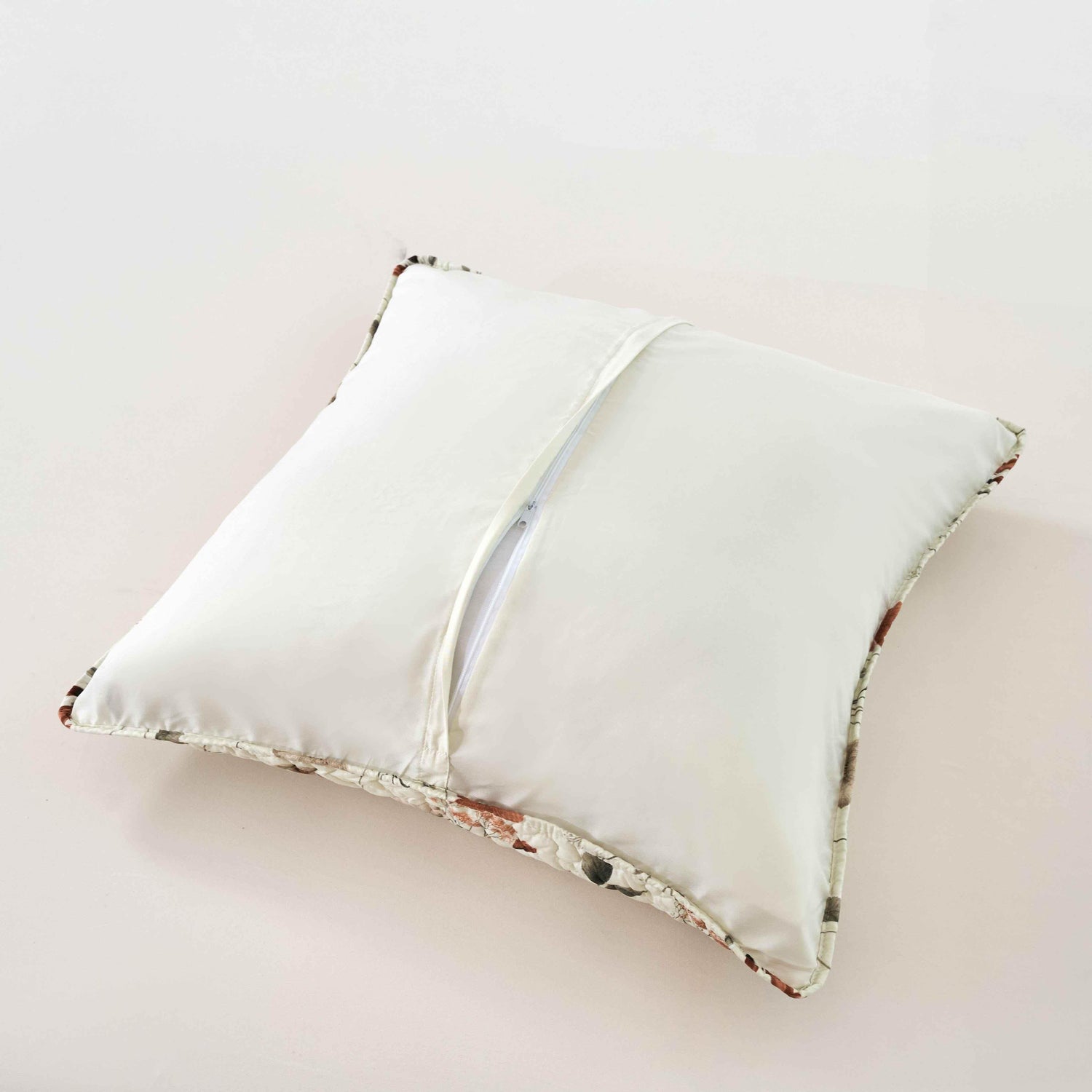 Enchanted Meadow Throw Pillow Euro Cover - Zippered Floral Design in Beige, Rose, and Soft Green, Premium Soft Microfiber, Euro Sham in 26x26 Inches (26" x 26" 1 Piece)