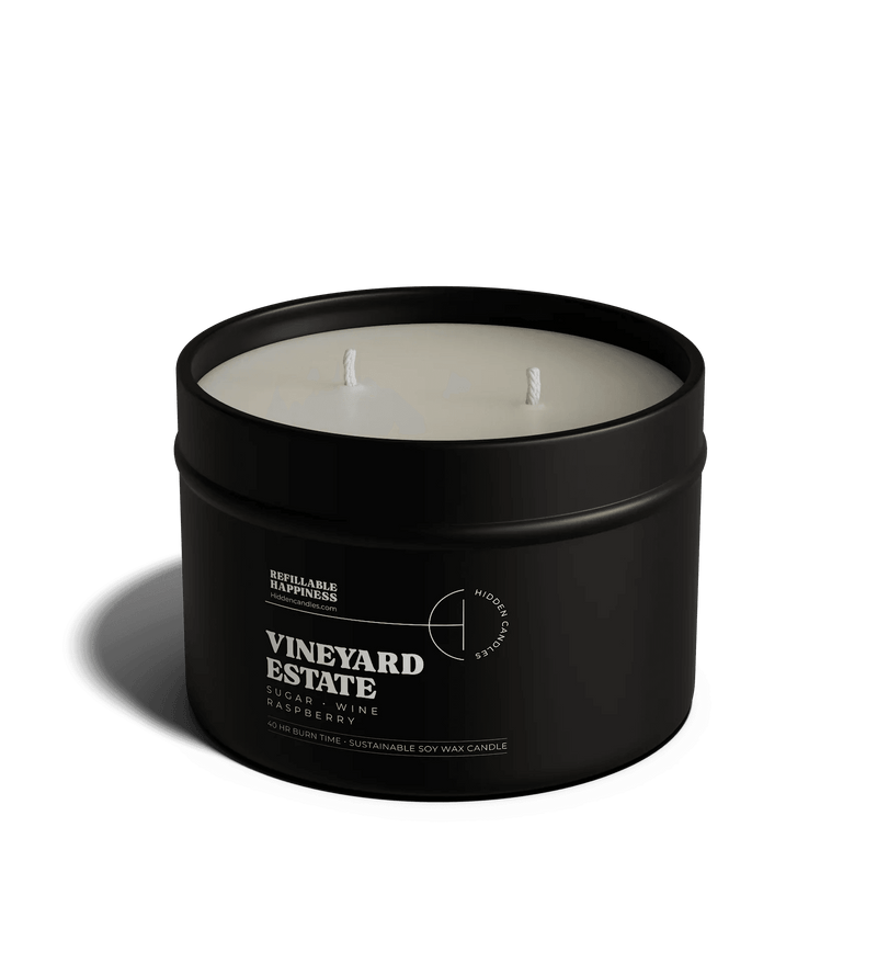 Vineyard Estate Candle Refill Candle Tin by Hidden Candles