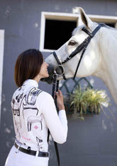 The Horse Fair Monochrome Long Pleated Long Sleeve Sleeve Show Shirt - GiFTiFY