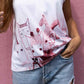 The Horse Fair in Rose Loose Fitting V Neck Shirt
