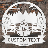 Lake Scene Metal Sign - Personalized Gifts - Custom Campfire and Camper Decor Sign - GiFTiFY