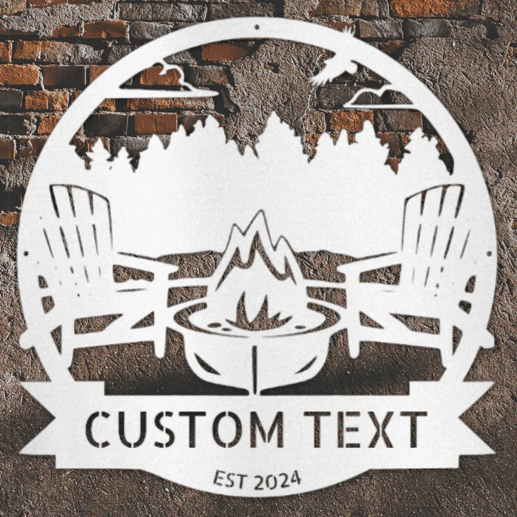 Lake Scene Metal Sign - Personalized Gifts - Custom Campfire and Camper Decor Sign - GiFTiFY