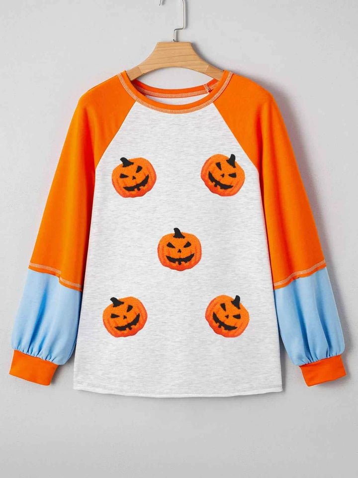Halloween Pumpkin Print Long Sleeve T-Shirt - GiFTiFY
