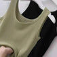 Plus Size Ribbed Knit Scoop Neck Tank Top - GiFTiFY