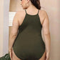 Plus Size Halter Neck Spaghetti Strap Bodysuit - GiFTiFY