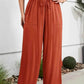 Plus Size High Waist Wide Leg Drawstring Pants - GiFTiFY
