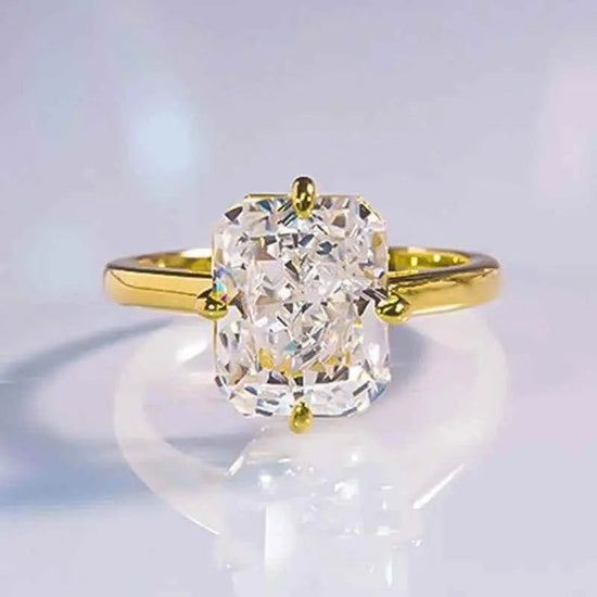 Radiant Cut Lab Moissanite Diamond Ring 100% Real 925 - GiFTiFY