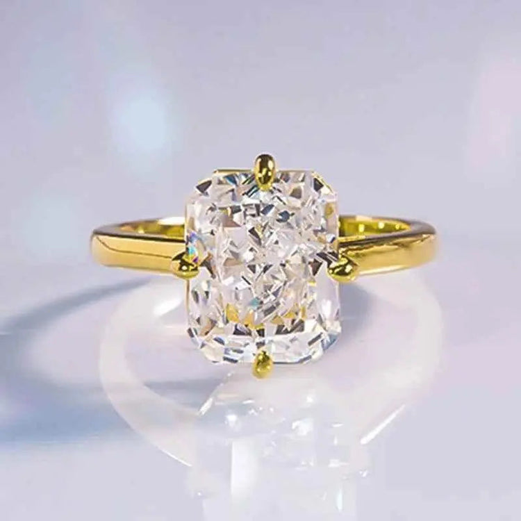 Radiant Cut Lab Moissanite Diamond Ring 100% Real 925 - GiFTiFY