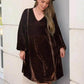 Plus Size V-Neck Balloon Sleeves Dress - GiFTiFY