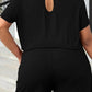 Plus Size Drawstring Waist Romper with Pockets - GiFTiFY