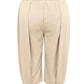 Plus Size Wide Leg Pleated Detail Cropped Pants - GiFTiFY