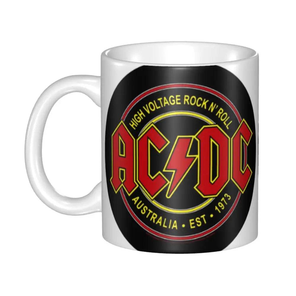 AC DC Heavy Metal Music Mugs Personalized Australian Rock Band Coffee Ceramic Mug Creative Gift Outdoor Work Camping Cup - GiFTiFY