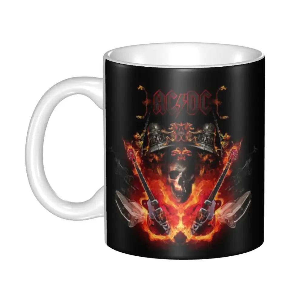 AC DC Heavy Metal Music Mugs Personalized Australian Rock Band Coffee Ceramic Mug Creative Gift Outdoor Work Camping Cup - GiFTiFY