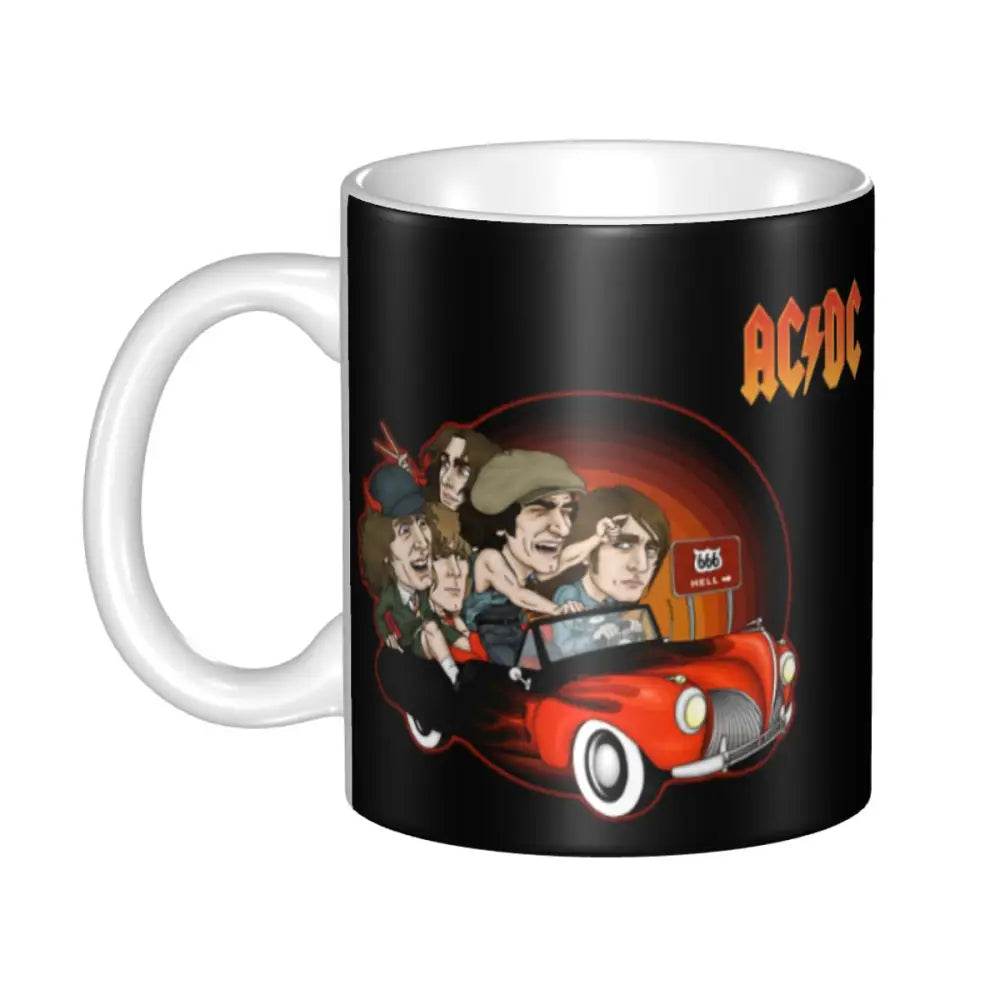 AC DC Heavy Metal Music Mugs Personalized Australian Rock Band Coffee Ceramic Mug Creative Gift Outdoor Work Camping Cup - GiFTiFY
